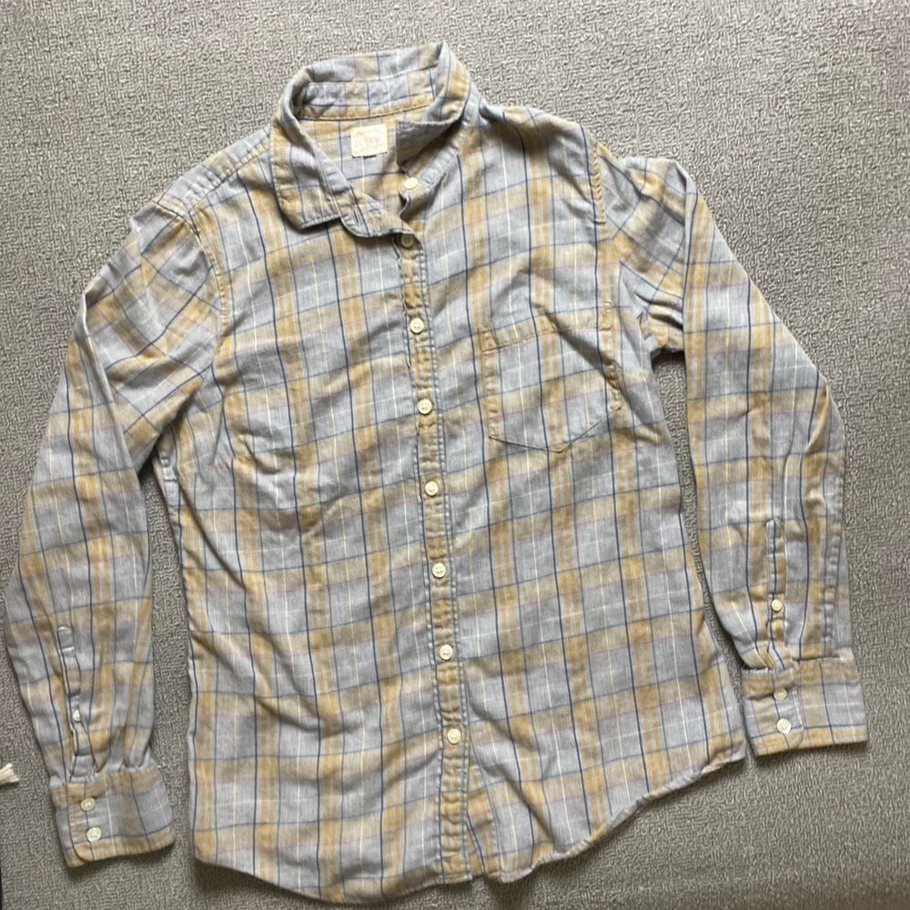 J. Crew The Perfect Shirt Lightweight 100% Cotton Plaid Button Up Shirt- Small